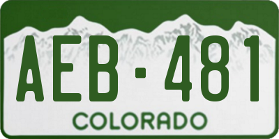 CO license plate AEB481