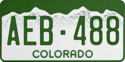 CO license plate AEB488