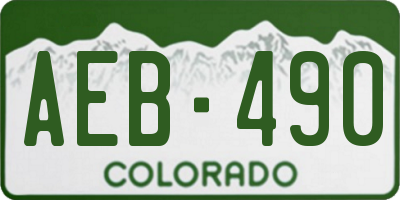 CO license plate AEB490