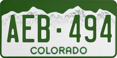 CO license plate AEB494