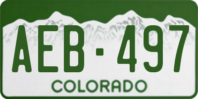 CO license plate AEB497