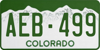 CO license plate AEB499
