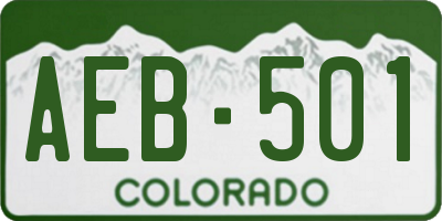 CO license plate AEB501