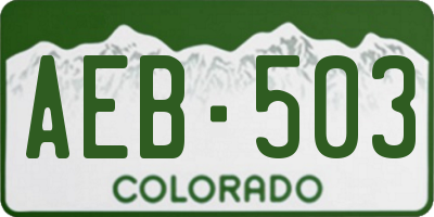 CO license plate AEB503