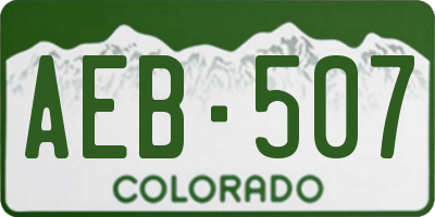 CO license plate AEB507