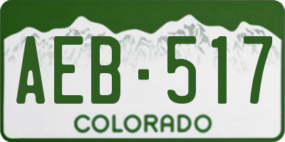 CO license plate AEB517