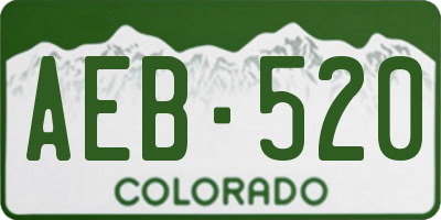 CO license plate AEB520