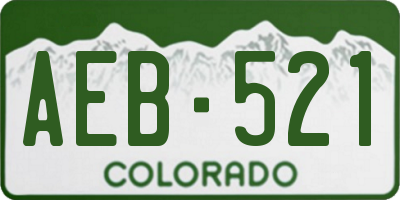 CO license plate AEB521