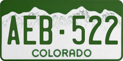 CO license plate AEB522