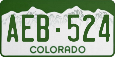 CO license plate AEB524