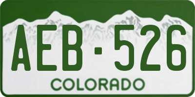 CO license plate AEB526