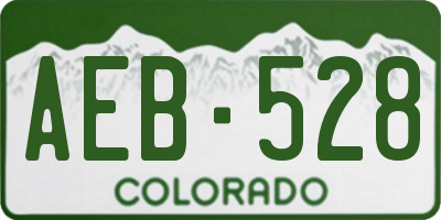 CO license plate AEB528