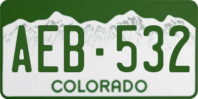 CO license plate AEB532