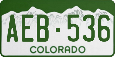 CO license plate AEB536