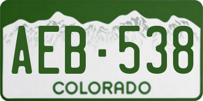 CO license plate AEB538