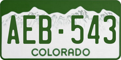 CO license plate AEB543