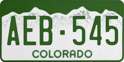 CO license plate AEB545
