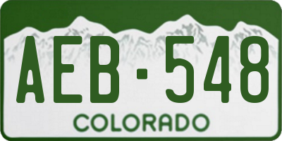 CO license plate AEB548