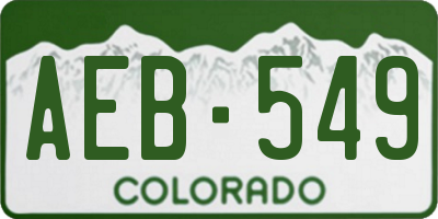 CO license plate AEB549