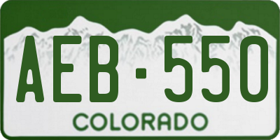 CO license plate AEB550