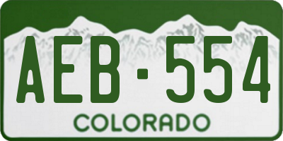 CO license plate AEB554