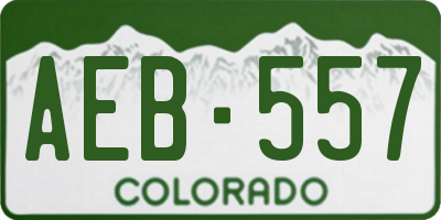 CO license plate AEB557