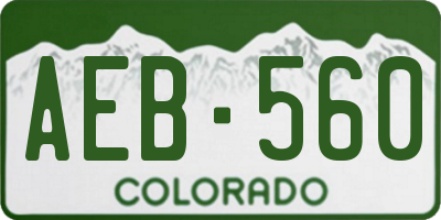 CO license plate AEB560