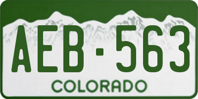 CO license plate AEB563