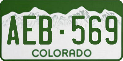 CO license plate AEB569