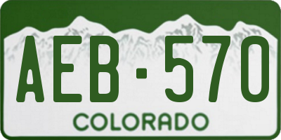 CO license plate AEB570