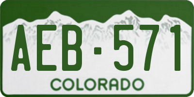 CO license plate AEB571