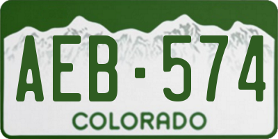 CO license plate AEB574