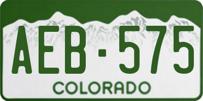 CO license plate AEB575