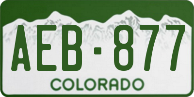 CO license plate AEB877