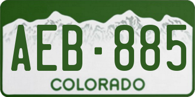 CO license plate AEB885