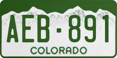 CO license plate AEB891