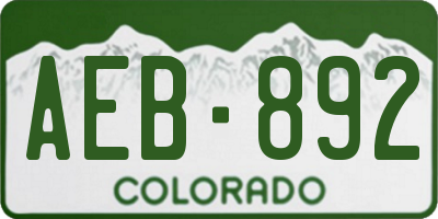 CO license plate AEB892
