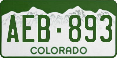 CO license plate AEB893