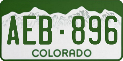 CO license plate AEB896