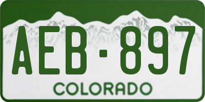 CO license plate AEB897