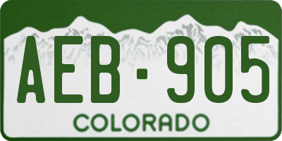 CO license plate AEB905