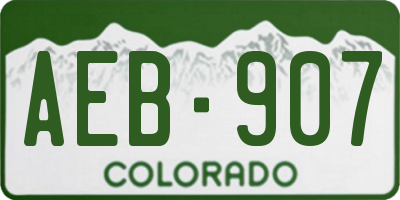 CO license plate AEB907