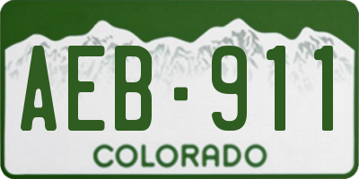CO license plate AEB911