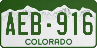 CO license plate AEB916