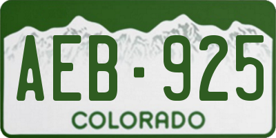 CO license plate AEB925
