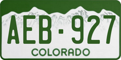 CO license plate AEB927