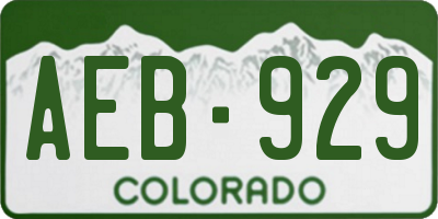 CO license plate AEB929