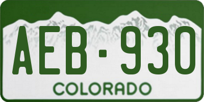 CO license plate AEB930