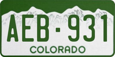 CO license plate AEB931