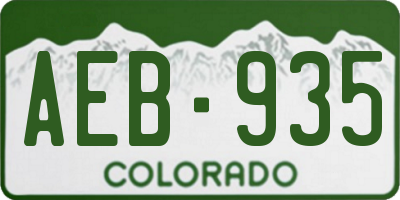 CO license plate AEB935